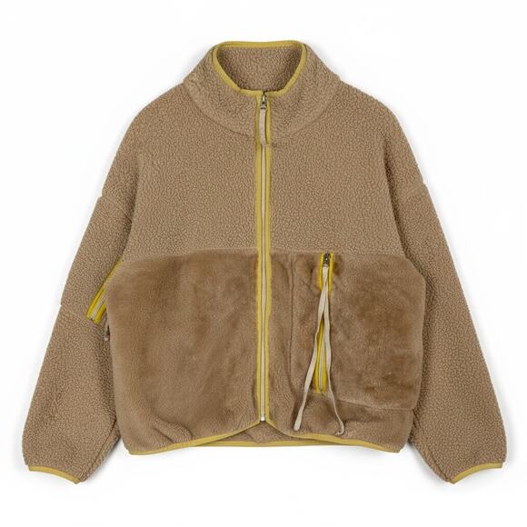 UGG Jackets & Blazers - Ugg RTW Marlene Sherpa Tan Sandstone Faux Fur Full Zip Jacket Women's Medium